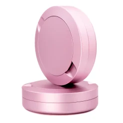 Rosa snusdosor i aluminium som kan designas själv för gravyr på lock och baksida undersida