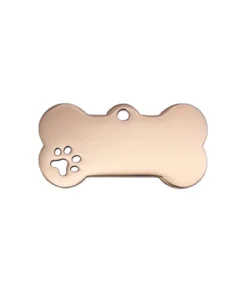 Hundbricka med Gravyr - Benformad Small - Roséguld