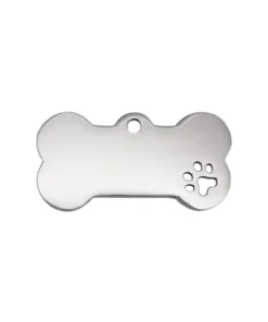 Alternative view of Hundbricka med Gravyr - Benformad Small - Silver