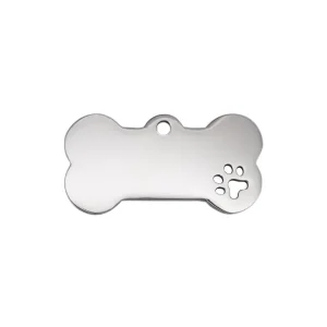 Alternative view of Hundbricka med Gravyr - Benformad Small - Silver