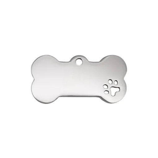 Alternative view of Hundbricka med Gravyr - Benformad Small - Silver